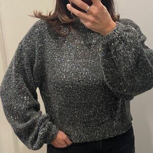 Fun sequin gray Zara sweater